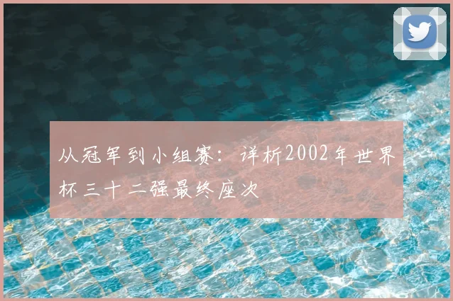 从冠军到小组赛：详析2002年世界杯三十二强最终座次